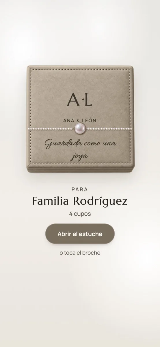 Diseño nácar: estuche de ante cerrado con un hilo de perlas