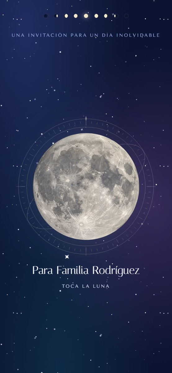 Diseño celeste: luna sobre un cielo estrellado