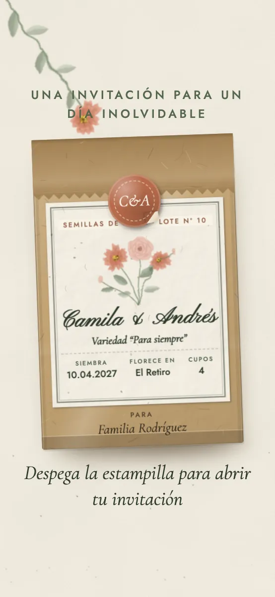 Garden design: kraft seed packet with a sticker