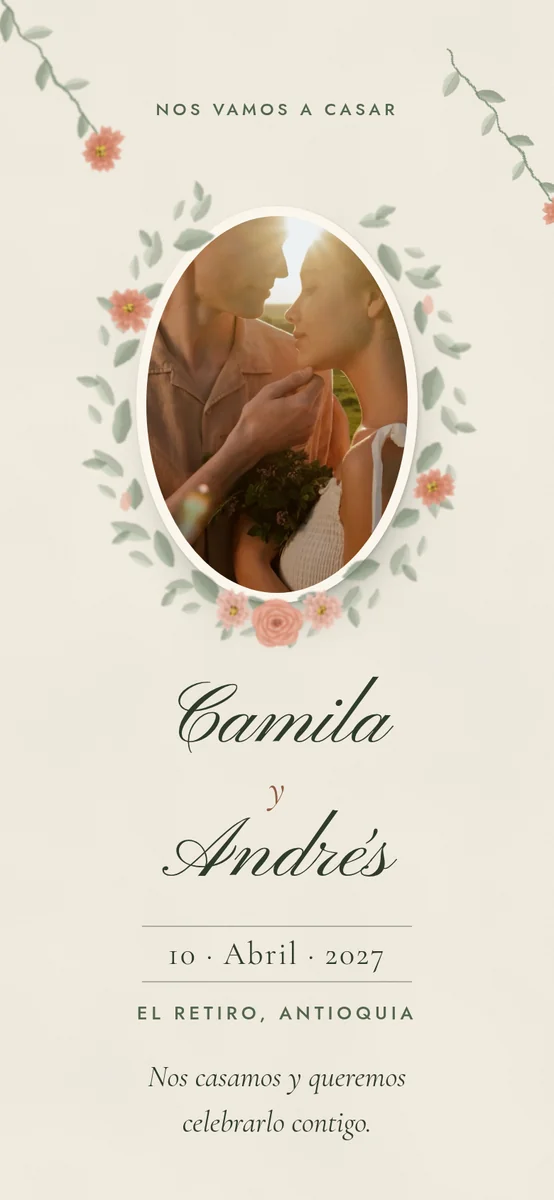 Garden design: cover with a watercolor flower wreath