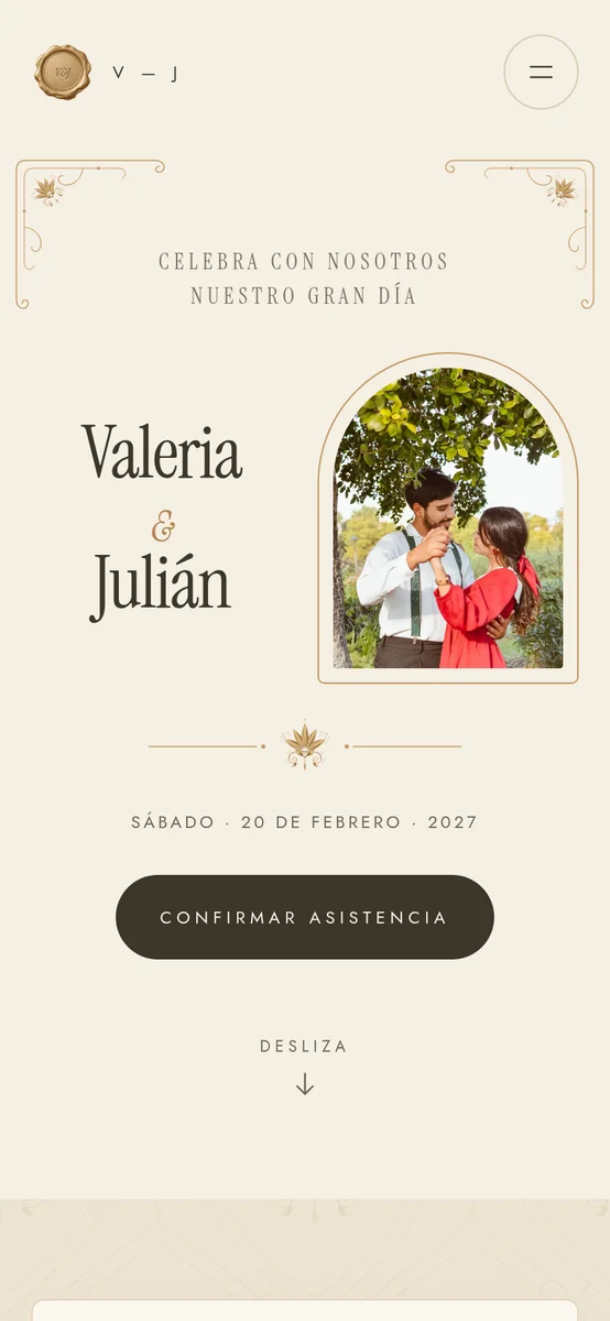 Romantic design: cover with the couple’s names