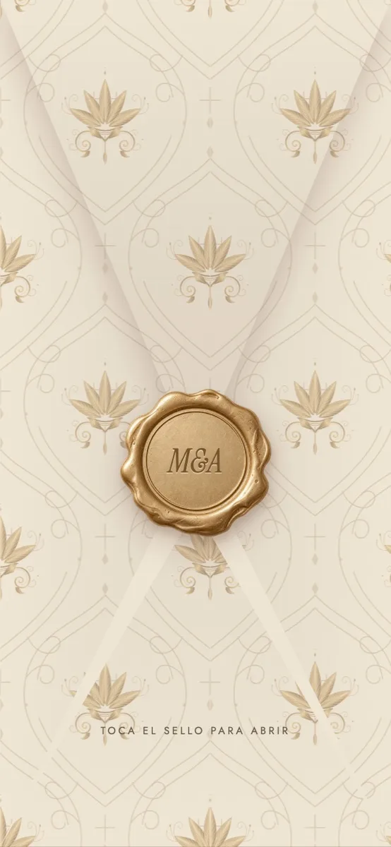 Diseño romántico: sobre lacrado con sello dorado