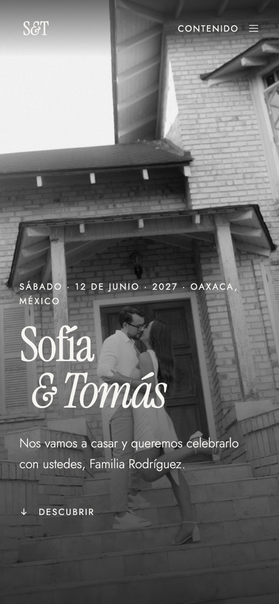 Diseño moderno: portada con los nombres